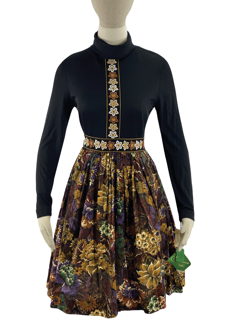 1960s Mini Dress with Tapestry Print ...